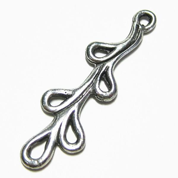 13144-【ＮＹピューター】　コネクター　チャーム　銀色　３０mm　５個/１セット | 