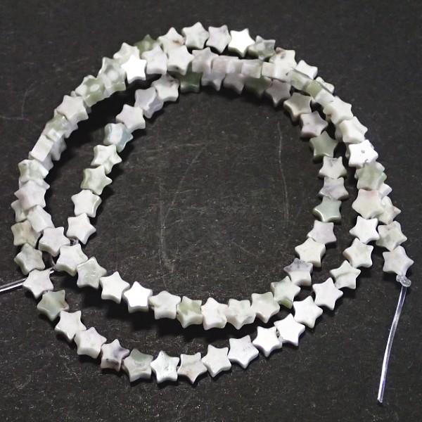 13269-《天然石５００円均一》　ラピスネバダ　星　４．５x４．５mm平均　約３８cm/１本 | 