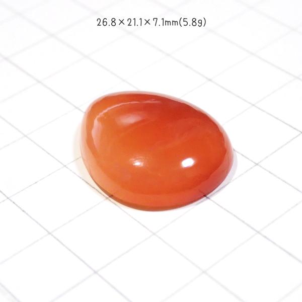 1343-『天然石ルース』　レッドオニキス（ホール無）　約27ｘ21mm（5.8ｇ）　１個 |  | 01