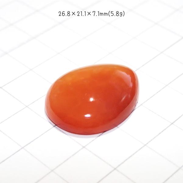 1343-『天然石ルース』　レッドオニキス（ホール無）　約27ｘ21mm（5.8ｇ）　１個 |  | 02