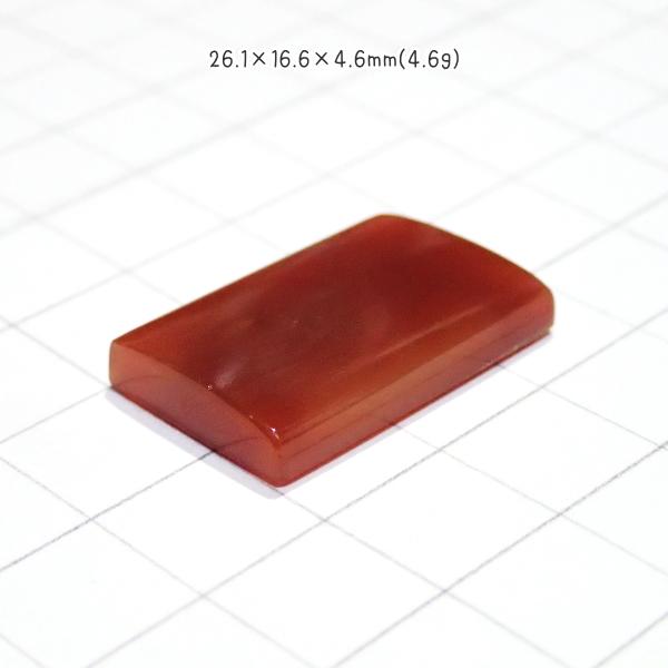 1344-『天然石ルース』　レッドオニキス（ホール無）　約26ｘ17mm（4.6ｇ）　１個 |  | 02