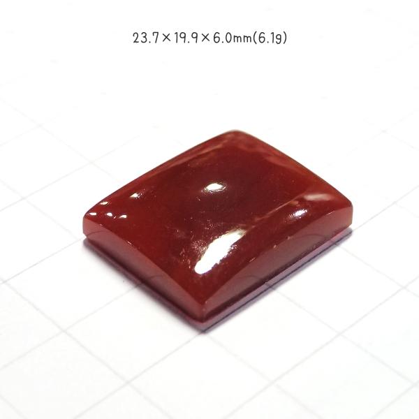 1345-『天然石ルース』　レッドオニキス（ホール無）　約24ｘ20mm（6.1ｇ）　１個 |  | 02