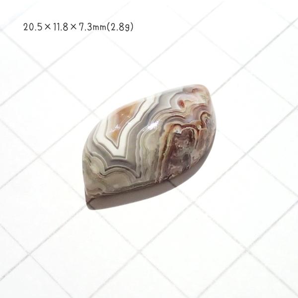 1358-『天然石ルース』　クレージーレースアゲート（ホール無）　約21ｘ12mm（2.8ｇ）　１個 |  | 02