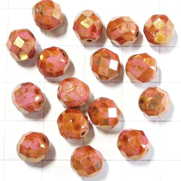 0136-8FC/P65491　ラスターローズゴールドトパーズ不透明　８ミリ　１６個/１パック | 