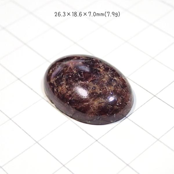 1374-『天然石ルース』　ガーネット（ホール無）　約26ｘ19mm（7.9ｇ）　１個 |  | 01
