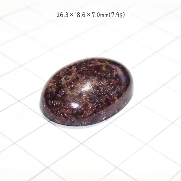 1374-『天然石ルース』　ガーネット（ホール無）　約26ｘ19mm（7.9ｇ）　１個 |  | 02