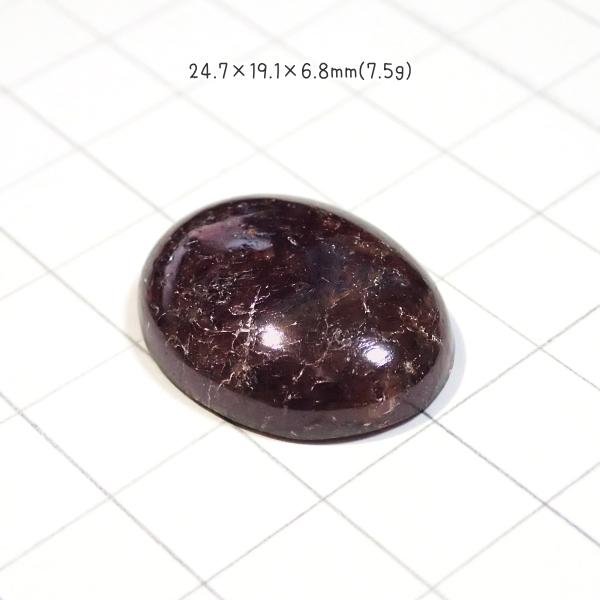 1376-『天然石ルース』　ガーネット（ホール無）　約25ｘ19mm（7.5ｇ）　１個 |  | 01