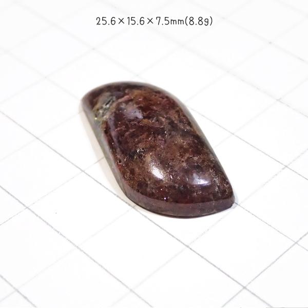 1381-『天然石ルース』　ガーネット（ホール無）　約30ｘ14mm（6.2ｇ）　１個 |  | 01