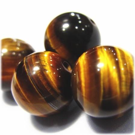 14027-天然石 12mm丸玉 タイガーアイ 4個 | 