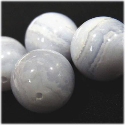 14028-天然石 12mm丸玉 ブルーレースアゲート ※2粒 | 