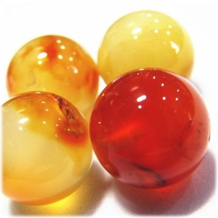 14032-天然石 12mm丸玉 カーネリアン 4粒 | 