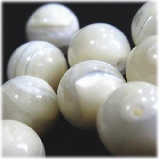 14038-天然石 10mm丸玉 マザーオブパールホワイト 10粒 | 