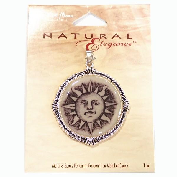 14260-《Blue Moon Beads》　太陽チャーム　銀古美　４３mm　１個 | 