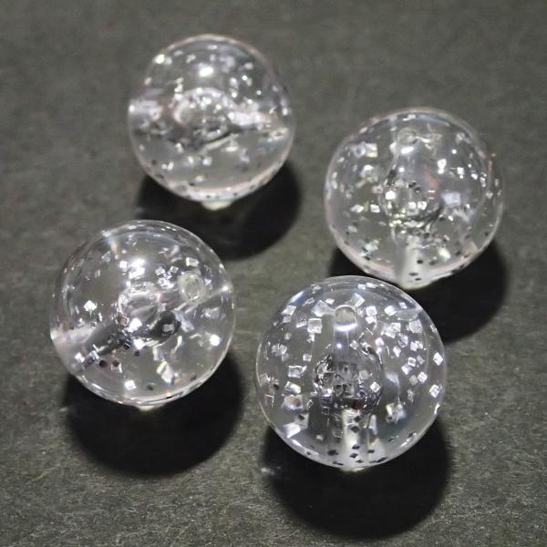 14483-『アクリル』　ビーズ丸玉　ラメクリア　１７．５mm　４個/１パック |  | 01