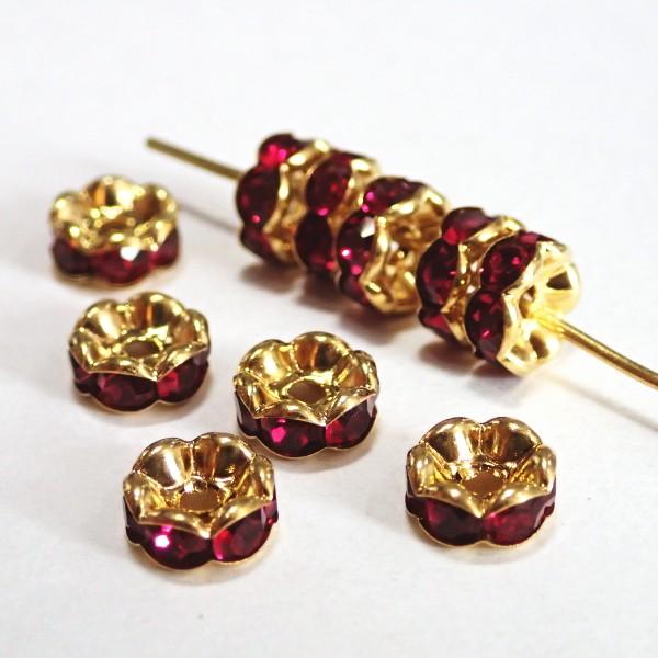 1461-《ラインストーンロンデル》　波ロンデル　フィッシャー/Ｇ　７mm　２０個/１パック | 