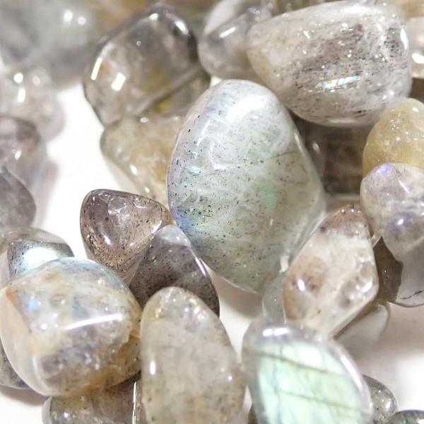 14784-《天然石　1連売り》　ラブラドライト　フリーフォーム　１本約３８cm |  | 01