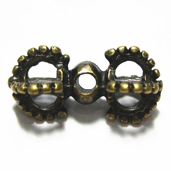 14805-《メタルチャーム・パーツ》　仏具風　真鍮古美色　１９x１０mm　２０個/１セット | 