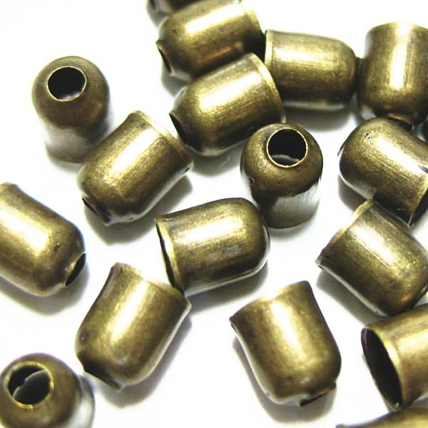 14810-【基本パーツ】　コードエンド　真鍮古美色　５x４mm　１００個/１セット | 
