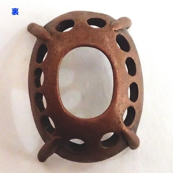 1486-《天然石　カボション》　台座　銅古美（１２穴）　オーバル　２０ｘ１５mm用　１個 |  | 02