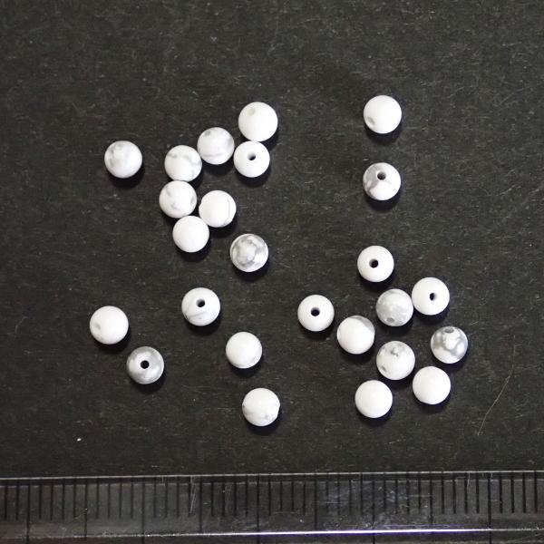 14889-天然石 3mm丸玉 ハウライト　25粒 |  | 01