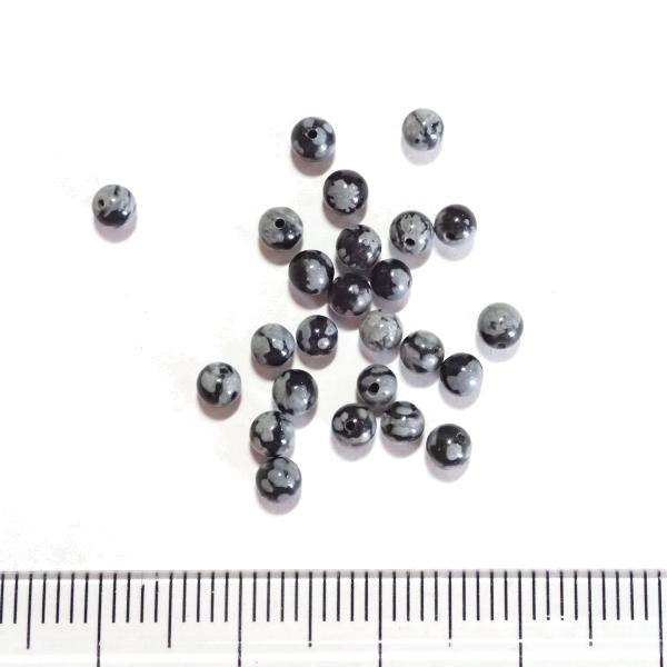 14890-天然石 3mm丸玉 スノーフレーク 25粒 |  | 01