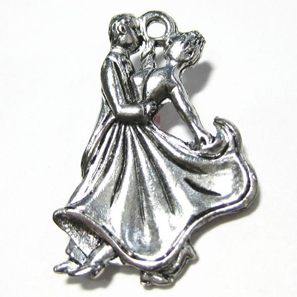 15013-【ＮＹピューター】　社交ダンス　チャーム　銀古美　２６mm　５個/１セット | 