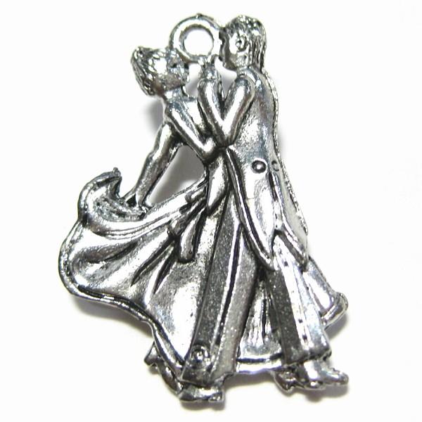 15013-【ＮＹピューター】　社交ダンス　チャーム　銀古美　２６mm　５個/１セット |  | 01