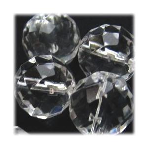 1502-天然石ビーズ 10mmカット丸玉 ロッククリスタル 6粒 | 