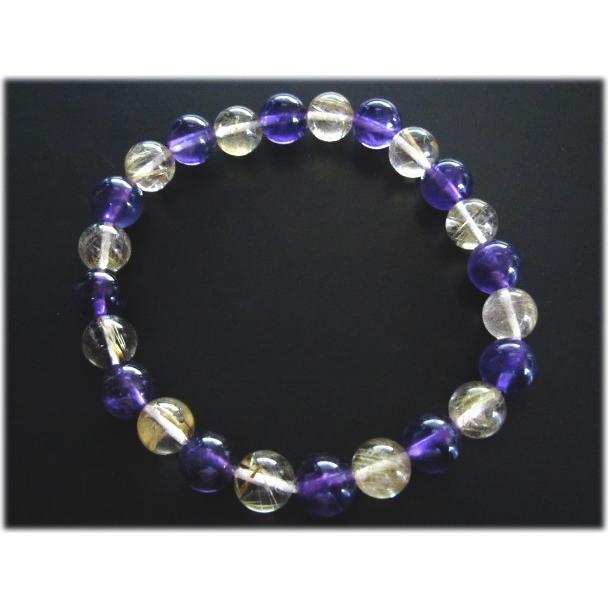アメジストとルチルゴールドのブレスレット |  | 02