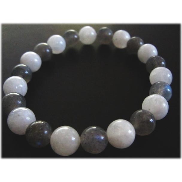 【天然石ブレスレット】★ラブラドライトとレインボームーンストーンのブレスレット★【パワーストーン】 |  | 01