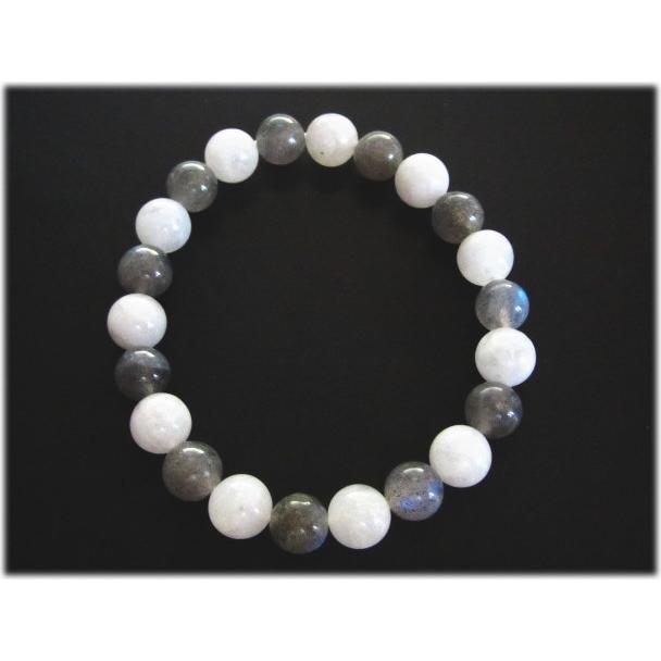【天然石ブレスレット】★ラブラドライトとレインボームーンストーンのブレスレット★【パワーストーン】 |  | 02