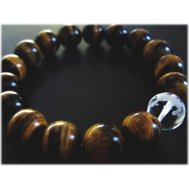 【パワーストーン】タイガーアイと彫クリスタルのブレスレット★【天然石ブレスレット】 |  | 01