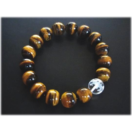 【パワーストーン】タイガーアイと彫クリスタルのブレスレット★【天然石ブレスレット】 |  | 03