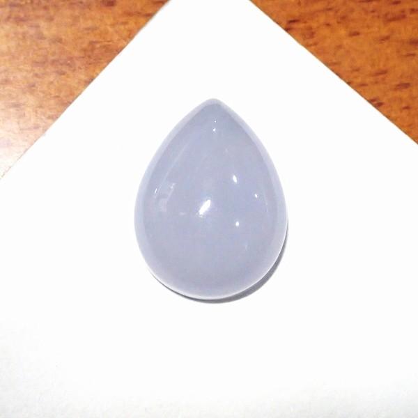 15308-《天然石　カボション》　ブルーレースアゲート　ドロップ　１５ｘ２１mm平均　１個 | 