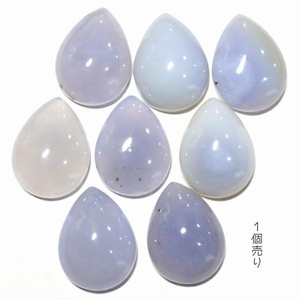 15308-《天然石　カボション》　ブルーレースアゲート　ドロップ　１５ｘ２１mm平均　１個 |  | 01