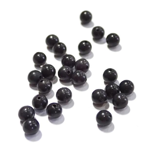 15325-天然石 4mm丸玉 ブラックアゲート　25粒 | 
