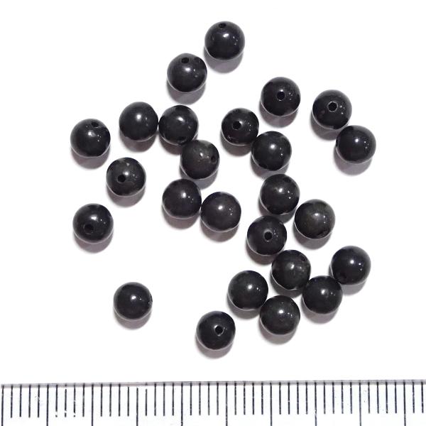 15325-天然石 4mm丸玉 ブラックアゲート　25粒 |  | 01