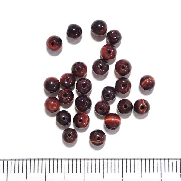 15327-天然石 4mm丸玉 レッドタイガーアイ　25粒 |  | 01