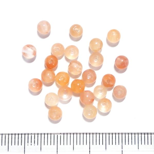 15333-天然石 4mm丸玉 レッドヘアルチル　25粒 |  | 01