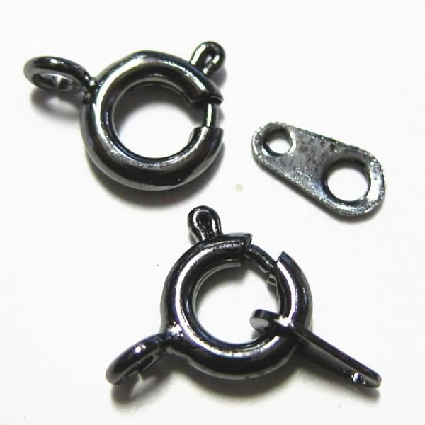 15352-【基本パーツ】　引き輪セット　黒銀色　６mm　１０個/１セット | 