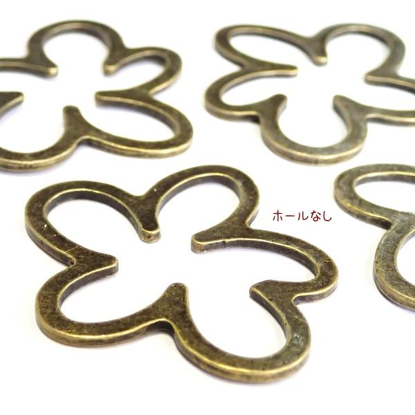 1540-フラワーメタルパーツ 真鍮古美【4個】 | 