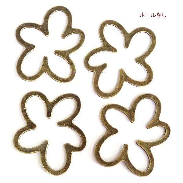 1540-フラワーメタルパーツ 真鍮古美【4個】 |  | 01