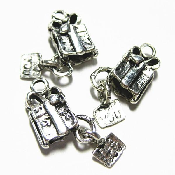 15422-《メタルチャーム・パーツ》　ギフト　銀古美　１４ｘ１０mm　５個/１セット | 
