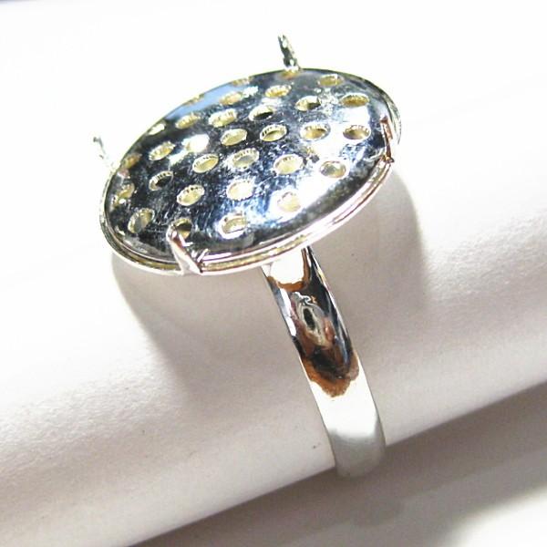 1576-『指輪パーツ』　シャワー台リング　白銀色　１６mm（シャワー台）　１個 |  | 01