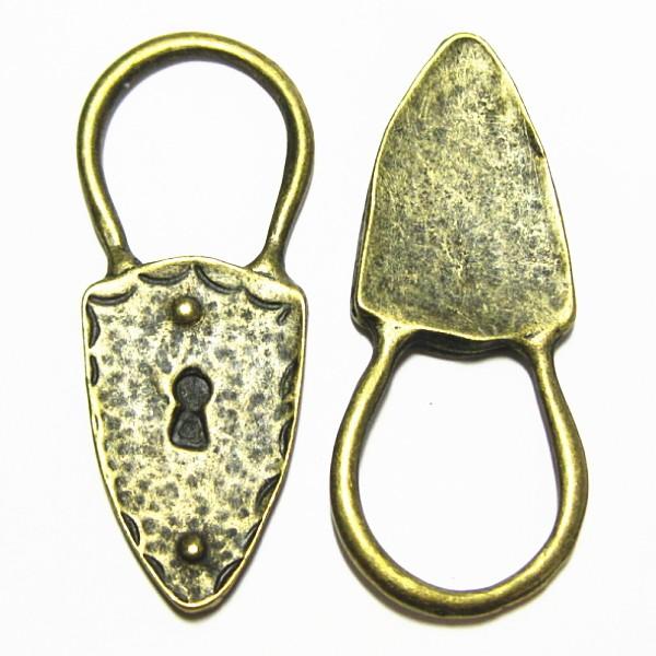 1601-《メタルチャーム・パーツ》　鍵　真鍮古美　５７ｘ２３mm　２個/１セット | 