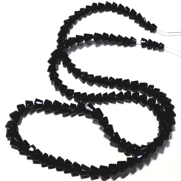 1615-《天然石　1連売り》　ブラックトルマリン　グラデーション　4〜5.5mm　１本約３６cm | 