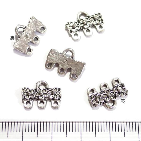 1630-【ＮＹピューター】　コネクター　銀古美　１０ｘ１４mm　５個/１セット | 