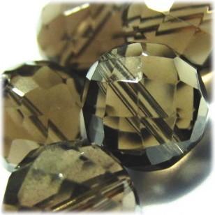 1634-天然石ビーズ 10mmカット丸玉 スモーキークオーツ 6粒 | 