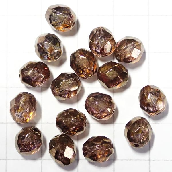 0167-8FC/15695　ラスタートランスゴールドスモーキートパーズ　８ミリ　１６個/１パック | 