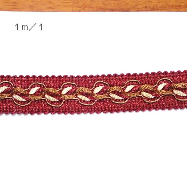 1713-〈ブレード/トリム〉　Wavy Woven トリム　/Cranberry Multi　２．８cm巾　１メートル/１本 |  | 01